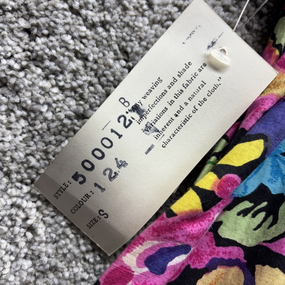Sita Maxi Dress Womens SMALL Black Floral Rayon‎ Beachy Boho Vintage 80s NEW NWT - Picture 9 of 13